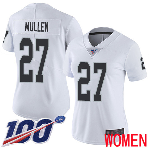 Oakland Raiders Limited White Women Trayvon Mullen Road Jersey NFL Football #27 100th Season Vapor Jersey->youth nfl jersey->Youth Jersey